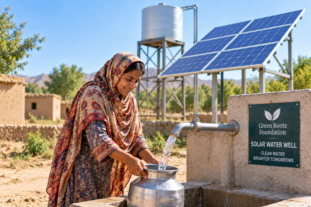 donate solar water well in pakistan