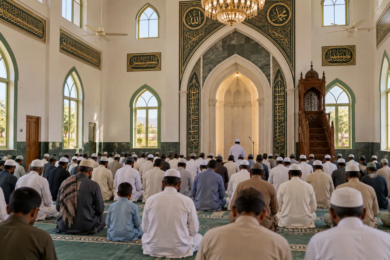 muslims praying in masjid