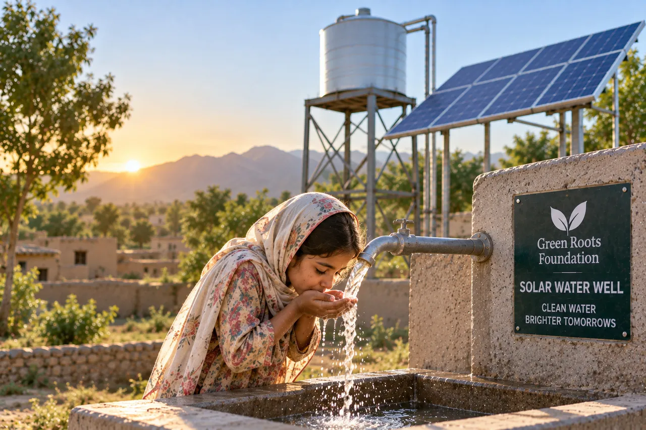 solar panel water well